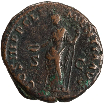 Dupondius or As - Hadrian CLEMENTIA AVG COS III P P S C; Clementia back