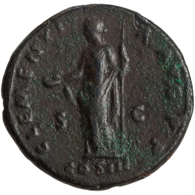 Dupondius or As - Hadrian CLEMENTIA AVG COS III P P S C; Clementia back