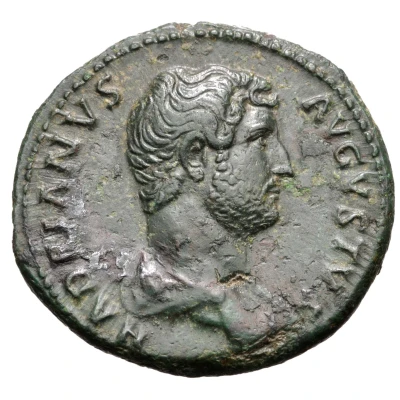 Dupondius or As - Hadrian CLEMENTIA AVG P P COS III S C; Clementia front