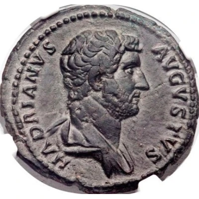 Dupondius or As - Hadrian COS III P PS C front