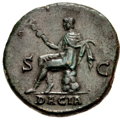 Dupondius or As - Hadrian DACIA S C; Dacia back