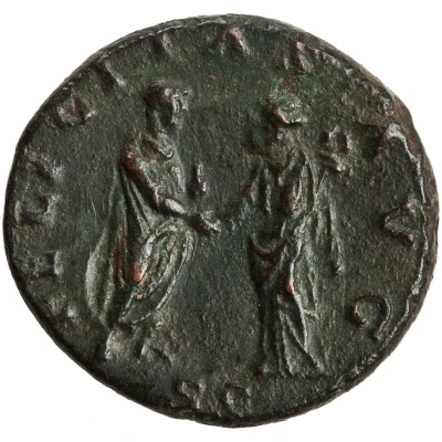 Dupondius or As - Hadrian FELICITAS AVG S C; Felicitas back