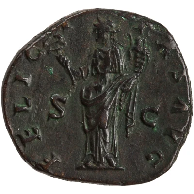 Dupondius or As - Hadrian FELICITAS AVG S C; Felicitas back