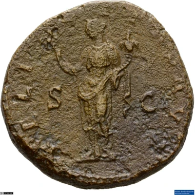 Dupondius or As - Hadrian FELICITAS AVG S C; Felicitas back