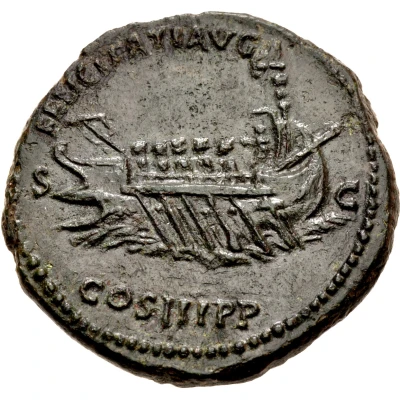 Dupondius or As - Hadrian FELICITATI AVG COS III P P S C back