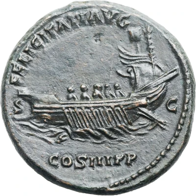 Dupondius or As - Hadrian FELICITATI AVG COS III P P S C back
