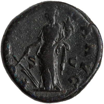 Dupondius or As - Hadrian FORTVNA AVG S C; Fortuna back