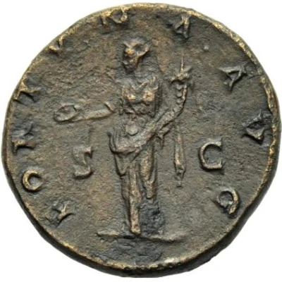 Dupondius or As - Hadrian FORTVNA AVGS C; Fortuna back