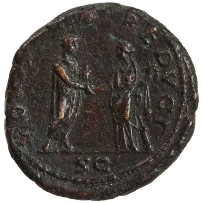Dupondius or As - Hadrian FORTVNAE REDVCI S C; Fortuna back