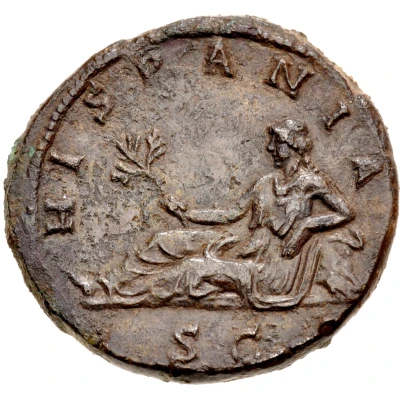 Dupondius or As - Hadrian HISPANIA S C; Hispania back