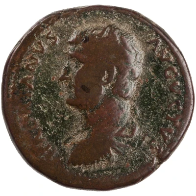 Dupondius or As - Hadrian IVSTITIA AVG COS III P P S C; Justitia front