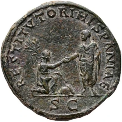 Dupondius or As - Hadrian RESTITVTORI ASIAE S C; Asia back