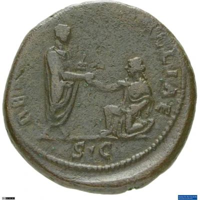Dupondius or As - Hadrian RESTITVTORI GALLIAE S C; Gallia back
