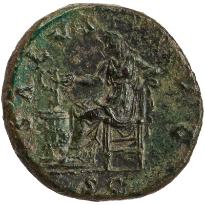 Dupondius or As - Hadrian SALVS AVG S C; Salus back