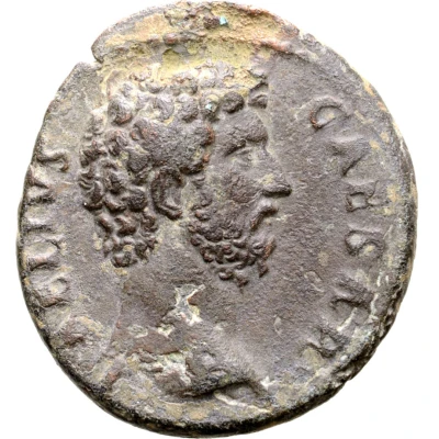 Dupondius or As - Lucius Aelius TR POT COS II PANNONIA S C; Pannonia front