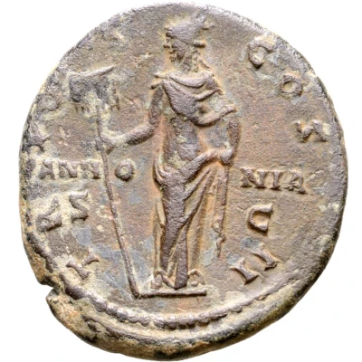 Dupondius or As - Lucius Aelius TR POT COS II PANNONIA S C; Pannonia back
