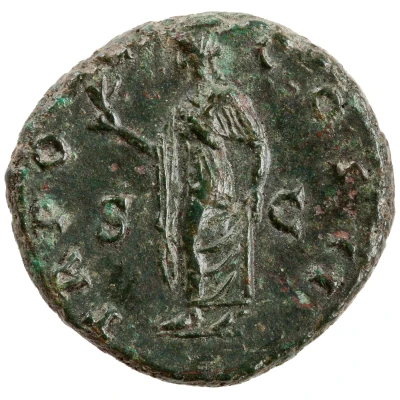 Dupondius or As - Lucius Aelius TR POT COS II S C; Spes back