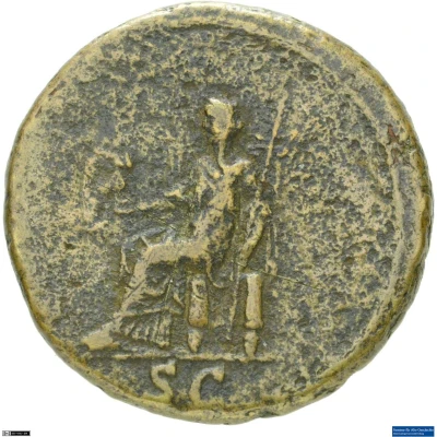 Dupondius or As - Sabina // S C; Vesta back