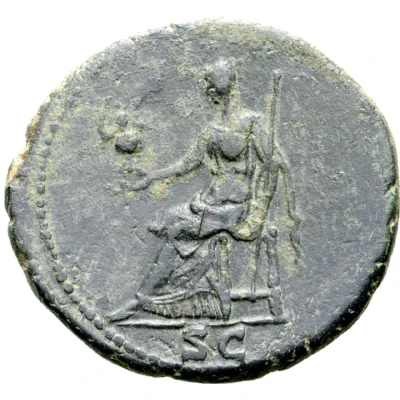 Dupondius or As - Sabina // S C; Vesta back