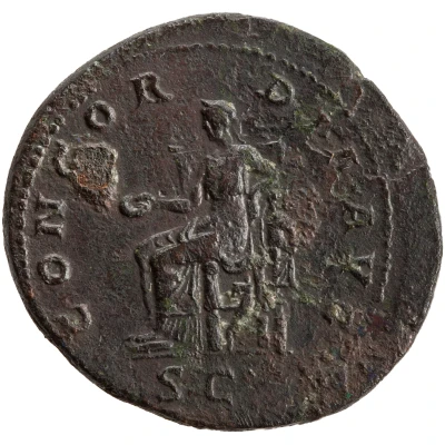 Dupondius or As - Sabina CONCORDIA AVG S C; Concordia back