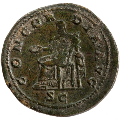 Dupondius or As - Sabina CONCORDIA AVG S C; Concordia back