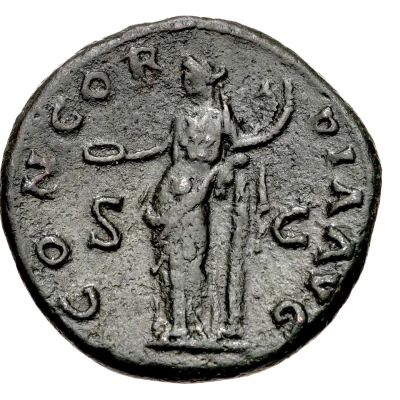 Dupondius or As - Sabina CONCORDIA AVG S C; Concordia back