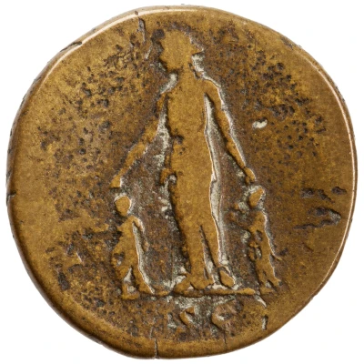 Dupondius or As - Sabina PIETAS AVG S C; Pietas back