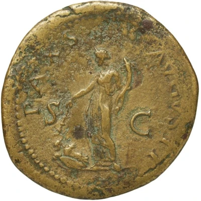 Dupondius or As - Vitellius PAXS AVGVSTI S C; Pax back