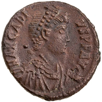 Follis - Arcadius VIRTVS EXERCITI; Constantinopolis front