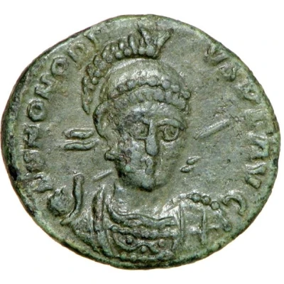 Follis - Honorius CONCORDIA AVGG; Constantinopolis front