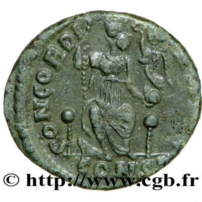 Follis - Honorius CONCORDIA AVGG; Constantinopolis back