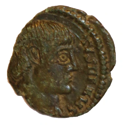 Follis - Magnentius VICTORIAE, no column; Barbarous imitation front