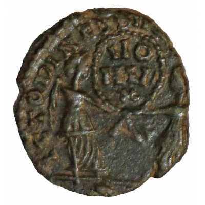 Follis - Magnentius VICTORIAE, no column; Barbarous imitation back