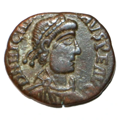 Follis - Magnus Maximus REPARATIO; Barbarous imitation; Spain front