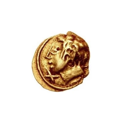 Gold 10 Asses Male head series III: facing left 211 BC - 206 BC front