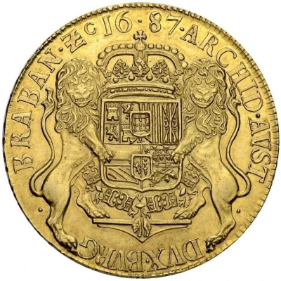 Gold Ducaton / 8 Sovereigns - Charles II back