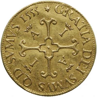 Gold Ecu - Anthony of Bourbon and Joan of Albret back