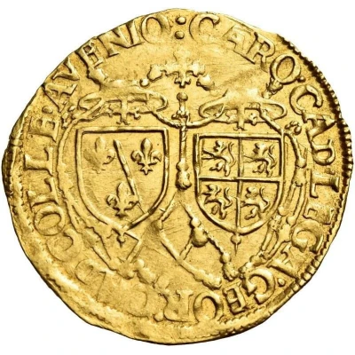 Gold Ecu - Gregory XIII Charles of Bourbon Legate; Georges of Armagnac Co-Legate ND back