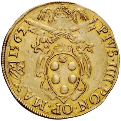 Gold Ecu - Pius IV Alessandro Farnese Legate front