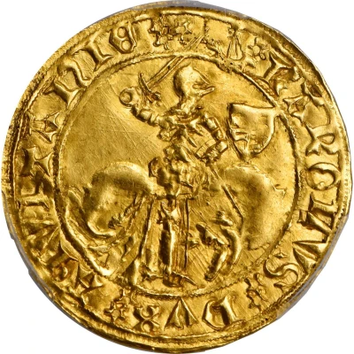 Gold Ecu with Knight - Charles of France ND front