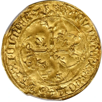 Gold Ecu with Knight - Charles of France ND back