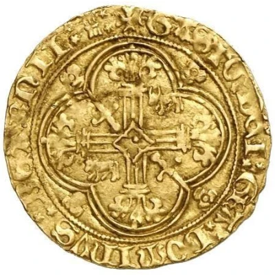 Gold Ecu with knight - Gaston X of Grailly ND back