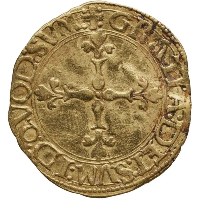 Gold Ecu with sun - Henry I of Albret ND back