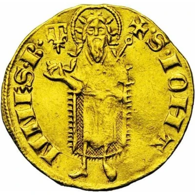 Gold Florin - Joanna I and Louis I ND back