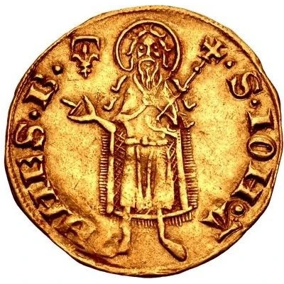 Gold Florin of Provence - Joanna I IOHANA DEI GR IhR SICIL REG ND back