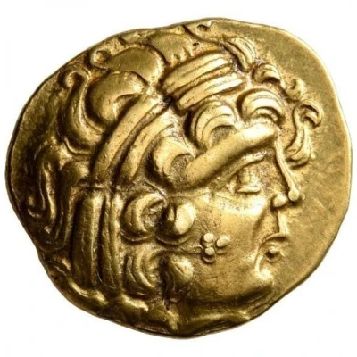 Gold Stater with anthropomorphic horse and winged figure 80 BC - 50 BC front