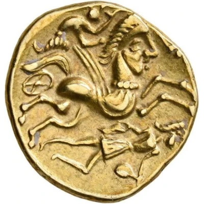 Gold Stater with anthropomorphic horse 80 BC - 50 BC back