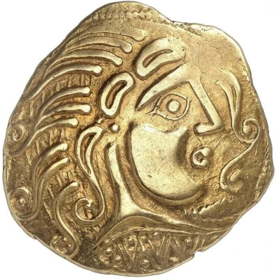 Gold Stater with wolf-tooth decoration class V 60 BC - 52 BC front