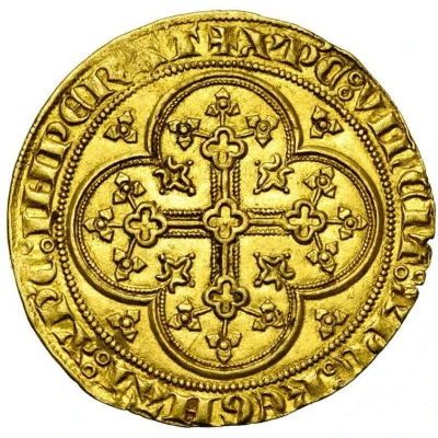 Gold Écu "Chaise d'Or" - John III in name of Louis IV of Bavaria ND back