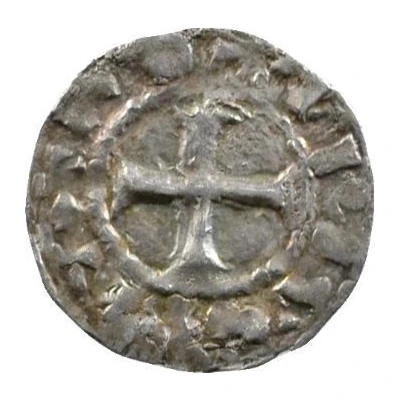 Obol - Lothair II Bourges mint; monogram front